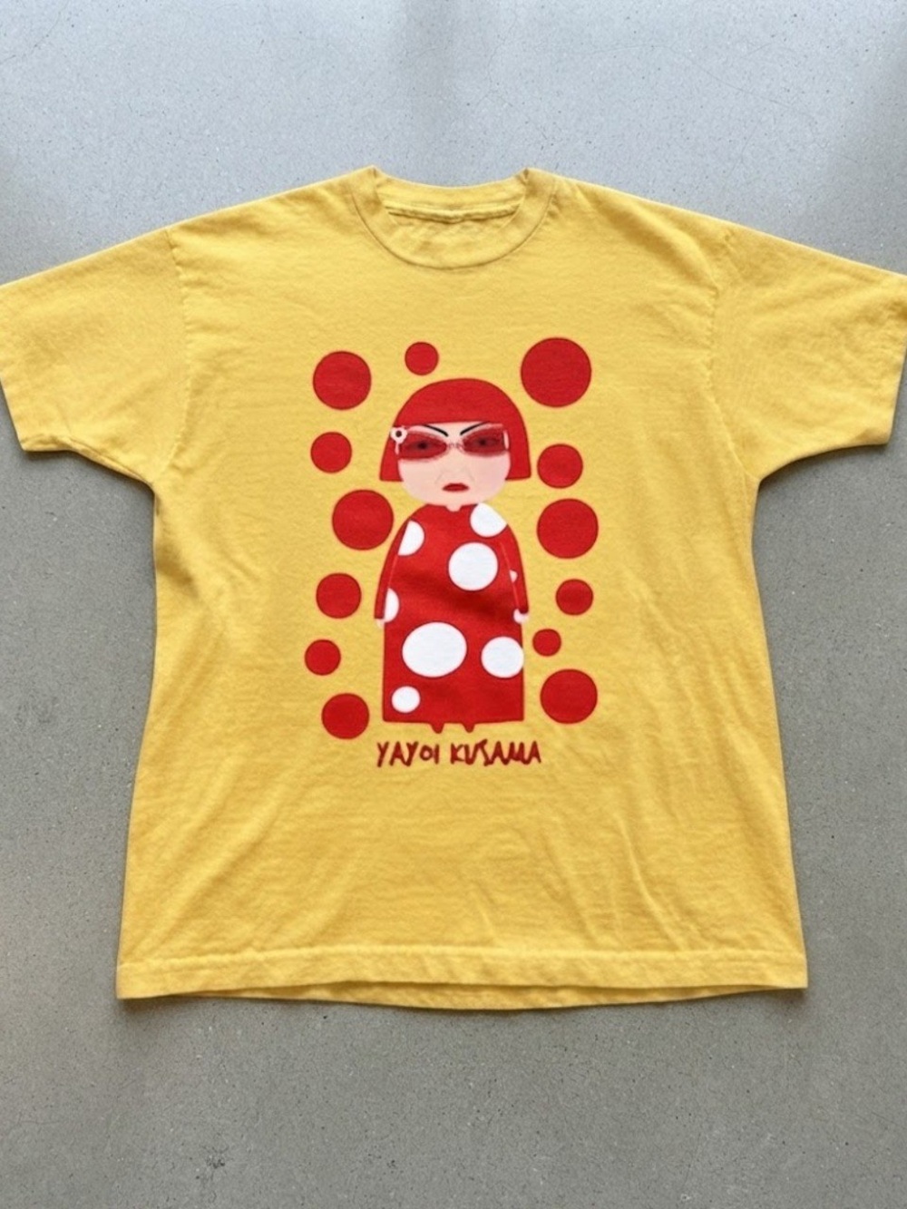 Yayoi Kusama Red Polka Dot Dress Graphic Yellow Gildan T-Shirt